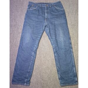 Wrangler‎ Men Size 38x32 Rugged Wear Red Fleece Flannel Lined Heavy Warm Jeans